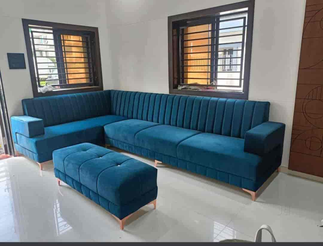 Cushion set on linen sofa